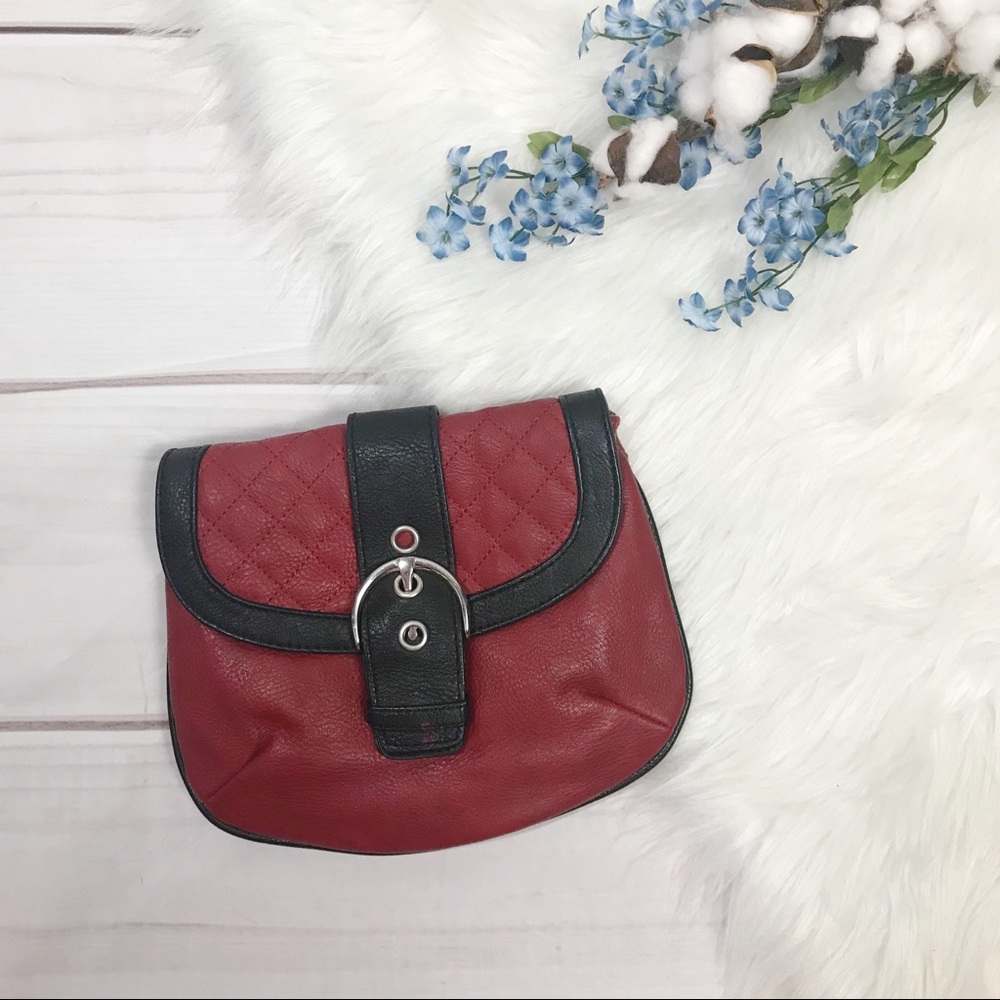 Grace Adele Red & Black Crossbody Clutch